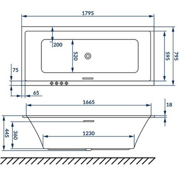 Ванна гидромассажная Excellent Heaven Slim "RELAX" WAEX.HEV18S.RELAX.WH 180x80 (белый), каркас, слив-перелив